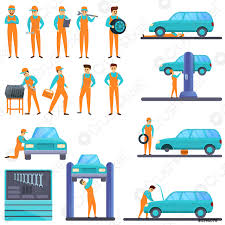Mecamicos animados / mecamicos animados dibujos an. Set De Iconos Mecanicos Automaticos Estilo De Dibujos Vector De Stock Crushpixel