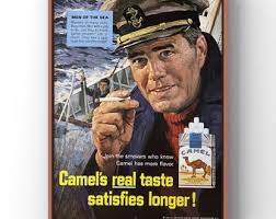 Vintage 1960s Camels Tobacco Cigarettes 60s Sailor Magazine Page Ad Poster  Print Wall Art Home Decor Retro Gift Original Collectible Navy