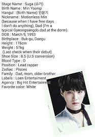 Learn vocabulary, terms and more with flashcards, games and other study tools. Bts Membera Bio Data K Pop Amino