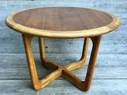 Vintage Mid Century Modern Lane Perception Walnut Oak Round Etsy Round Side Table Mid Century Modern Side Table