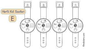 1 Sinif Ilkokuma Harfli Kol Saatleri E Harfi Meb Ders Alfabe Calisma Sayfalari Sinif Ogretmen Klasoru