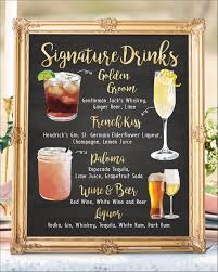Digital Printable Wedding Bar Menu Sign His And Hers Etsy In 2020 Bar Menu Wedding Wedding Signature Drinks Wedding Bar Menu Sign