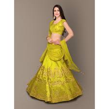 So a this colour lehenga will provide you with flawless comfort and freshness that you are looking for. Wonderful Lemon Green Color Mulberry Silk Function Wear Lehenga Choli Siyafashion