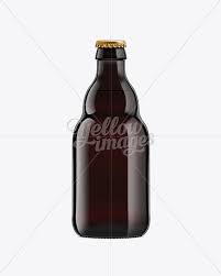 Black Amber Bottle With Dark Beer 330ml In Bottle Mockups On Yellow Images Object Mockups