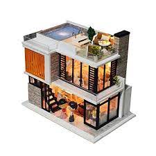 Shop Diy Wooden Miniature Dollhouse Kit With At Artsy Sister In 2021 Diy Dolls House Kits Kit Homes Diy Cabin