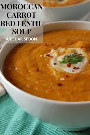 Moroccan Carrot Red Lentil Soup Recipe In 2020 Red Lentil Soup Moroccan Carrots Lentil Soup