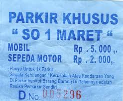 Keluhan masyarakat terkait maraknya karcis parkir palsu alias bikinan sendiri yang beredar di. Karcis Parkir Otoarea