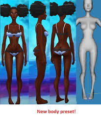 I didn't include body presets just because i don't use those. Fammen Body Preset Glorianasims4 On Patreon Sims 4 Body Mods Sims 4 Black Hair Sims 4 Afro Hair