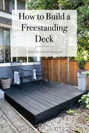 A traditional deck has posts cemented below ground level, making the deck a permanent structure and subject to local building codes. How To Build A Small Freestanding Deck So Much Better With Age