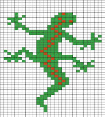 Quadrillage Pixel Animaux Lezard Quadrillage Modele De Broderie Dessin Quadrillage