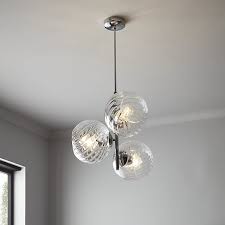 They provide the main source of lighting in a room and are what we rely on the most to light up our visit us online or in one of our fantastic uk stores to start putting together your new lighting arrangement today! Eclaze Chrome Effect 3 Lamp Pendant Ceiling Light Tradepoint