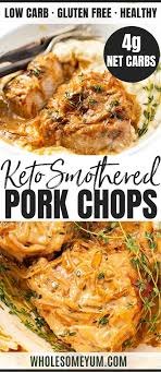 How long do you cook pork chops on the stove top? Baked Smothered Pork Chops Recipe With Onion Gravy Smothered Pork Chops Recipe Keto Recipes Dinner Low Carb Pork