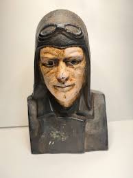 Vintage Lucky Lindy Charles Lindberg Cast iron Coin Bank