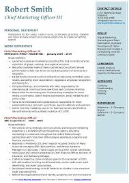 chief marketing officer resume samples