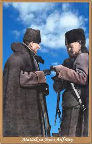 Bozüyük - 4 Aralık 1920 - Gazi Mustafa Kemal Bozüyük'te 11.Tümen Komutan'ı Yarbay Ayıcı Arif Bey ile İnönü Savaş'ını Müzakere Ediyor .Ayıcı Arif Bey İnönü,Bozüyük,Pazaryeri ve Çevresinin Düşmandan Kurtarılmasında Önemli Rol Oynamıştır. |