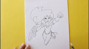 Then draw an angled line for a nose, with two dots for nostrils. How To Draw A Superhero Girl For Beginner Youtube