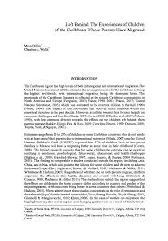 Dillon M And Walsh C A 2012 Left Behind The Experiences Of Children Of The Caribbean Whose Parents Have Migrated International Migration Dillon Behind