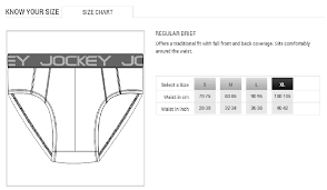 Jockey Mens T Shirts Size Chart Rldm