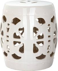 A contemporary design combined with glazes in vibrant hues. White Garden Stools Patio Side Accent Tables The Home Depot Canada