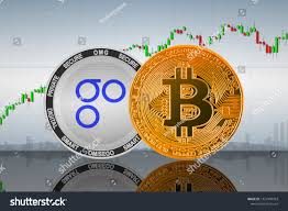 bitcoin btc omisego omg coins on stock illustration 1327496993