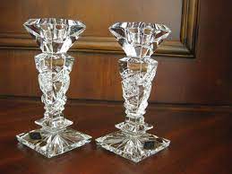 Vintage shannon crystal~designs of ireland~24% lead crystal, candle holder with hurricane shade 2 piece's beautiful especially when lit. Bohemia Crystal Bohemia Crystal Crystals Crystal Candle Holder