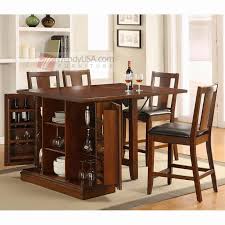 Contemporary Cherry 5 Pieces Storage Kitchen Island Bar Table Set Kitchen Island Table Modern Kitchen Furniture Small Kitchen Table Sets