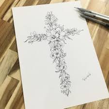 Specific flowers have come to represent a myriad of different beliefs in different cultures. Cross Flower Design ê½ƒ ì‹­ìžê°€ Illust Tattoo Design Wonseok Tattooist Flowertattoo Tattoos Dra Flower Tattoos Tattoos For Guys Trendy Tattoos