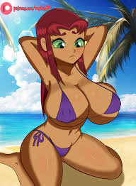 Rule 34 Dev - 1girl 1girl 1girl beach big_breasts bikini breasts dc_comics  green_eyes ocean png purple_bikini purple_swimsuit raydonxd red_hair  starfire swimsuit teen_titans thick_thighs thong|986555