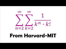 Double Summation From Harvard Mit Math Tournament Hmmt Youtube High School Mathematics Math Questions Learning Math