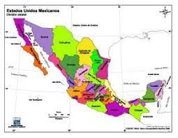 Instituto nacional de estadística y geografía inegi (año). Mapa En Color De Estados Unidos Mexicanos Inegi De Mexico Mapa De Mexico Mapa Turistico De Mexico Mapas
