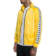 Black And Yellow Kappa Tracksuit 222 Banda Anniston Yellow Black White Yellow Black Track Jackets Black And White