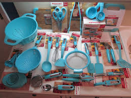 Kitchenaid Set Of 38 Kitchen Utensils In Aqua Turquoise Blue Sky Red Kitchen Accessories Kitchen Aid Turquoise Kitchen Decor