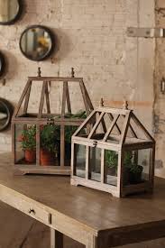 Set Of Two Wood Glass Terrariums Glass Terrarium Wood Glass Urban Farmhouse Designs