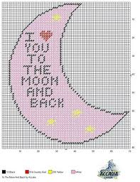 Love you to the moon and back cross stitch baby patterns. I Love You To The Moon Plastic Canvas Crafts Plastic Canvas Patterns Plastic Canvas Stitches