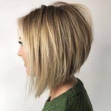 Textured Bronde Bob For Straight Hair Stacked Haircuts Bob Hairstyles Thick Hair Styles