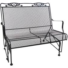 Arlington House Glenbrook Black Patio Glider 7874000 0105000 The Home Depot Metal Patio Chairs Iron Patio Furniture Wrought Iron Patio Furniture