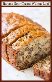 Banana Sour Cream Walnut Bread An Old Fashioned Vintage Recipe Great For Holiday Brunch Gift Baskets Perfect For Shipping To Friends Best Banana Bread Easy Banana Bread Recipe Banana