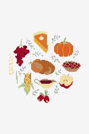 An easy to stitch cross stitch design for cards making with the text: Thanksgiving Dinner Pattern Free Cross Stitch Patterns Dmc