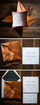 Unique Origami Wedding Invitation By Penn Paperie Shown In Shimmer Copper And Origami Wedding Invitations Fun Wedding Invitations Trendy Wedding Invitations