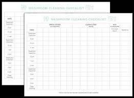 printable washroom cleaning checklist fellowes