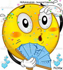 Smiley - Il fait chaud - GIF animé gratuit - PicMix