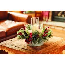 80 pieces artificial flowers for floating candles centerpiece 6 inch mini flower filler vase fillers filling in floating candles for wedding 2 pcs versatile metal flower arrangement & candle holder stand set for wedding party dinner centerpiece event restaurant hotel decoration (gold, 2 x l). Holiday Living Christmas Floral Centerpiece With Candle Holder 14 In Green And Red C63964 Rona