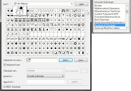 Hearts, spades, square and plum blossom symbol. Ms Windows Character Map