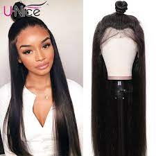 Unice Hair 360 Lace Frontal Wig 180 Density Cheap Brazilian Straight Wigs With Baby Hair Lace