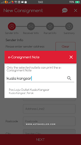 Pusat pos laju kuala kangsar. Pos Laju E Consignment Note E Nota Konsainan