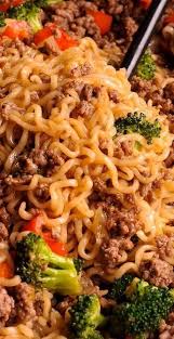 Beef Ramen Noodles Stir Fry Is A Quick Budget Friendly Way To Use Instant Ramen Instead Of Using Ramen Healthy Ramen Healthy Ramen Noodles Ground Beef Recipes