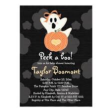 Peek A Boo Ghost Baby Shower Invitations Zazzle Com Halloween Baby Shower Theme Halloween Baby Shower Invites October Baby Showers