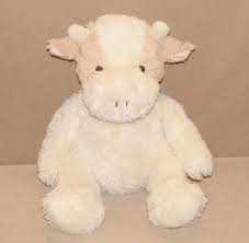 Walmart Holiday Time Cream Tan Fluffy Cow Bull Plush Stuffed Animal No Blanket