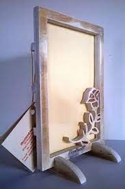 Wooden Frame For Photos 10 X 15 With Tunnel Handmade Pink White With Shabby Decape Effect Cornici Legno Lavori A Traforo