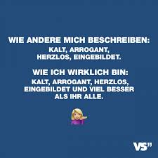 Wie Andere Mich Beschreiben Kalt Arrogant Herzlos Eingebildet Wie Ich Wirklich Bin Kalt Arrogant Herzlos Eingebildet Und Viel Besser Als Ihr Alle Vi Aufmunternde Spruche Coole Spruche Eingebildete Spruche